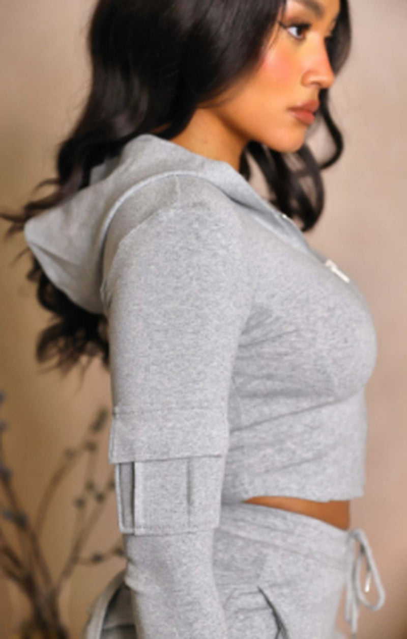 Women'S Casual Tight Sportswear - Multi-Pocket, Coat and Cap Suit Pants