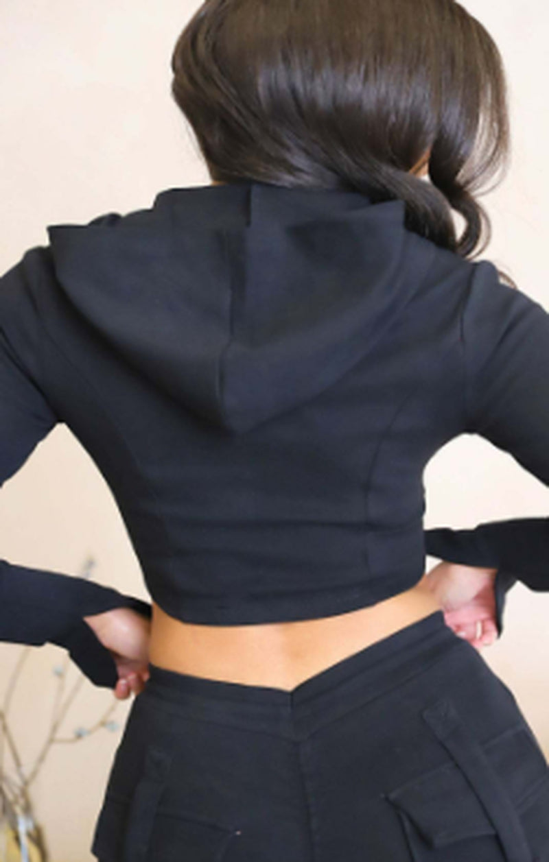 Women'S Casual Tight Sportswear - Multi-Pocket, Coat and Cap Suit Pants