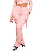 Women'S Casual Tight Sportswear - Multi-Pocket, Coat and Cap Suit Pants