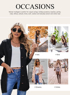 Eytino Women’s Hooded Knit Cardigan Sweater Coat – Button Down, Long Sleeve, Pockets, Loose Fit