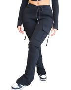 Women'S Casual Tight Sportswear - Multi-Pocket, Coat and Cap Suit Pants