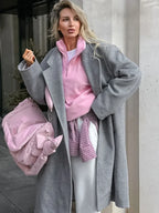 Pink Oversized Zip Hoodie for Women – Cozy Fleece Y2K Streetwear