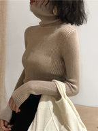 Turtleneck Sweater Womens 2025 Autumn Winter Tops Korean Slim Women Pullover Jumper Knitted Sweater Pull Femme Hiver Truien