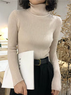 Turtleneck Sweater Womens 2025 Autumn Winter Tops Korean Slim Women Pullover Jumper Knitted Sweater Pull Femme Hiver Truien
