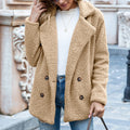 Chic Loose Lapel Fluffy Winter Coat - Stylish Button Jacket Cardigan for Women